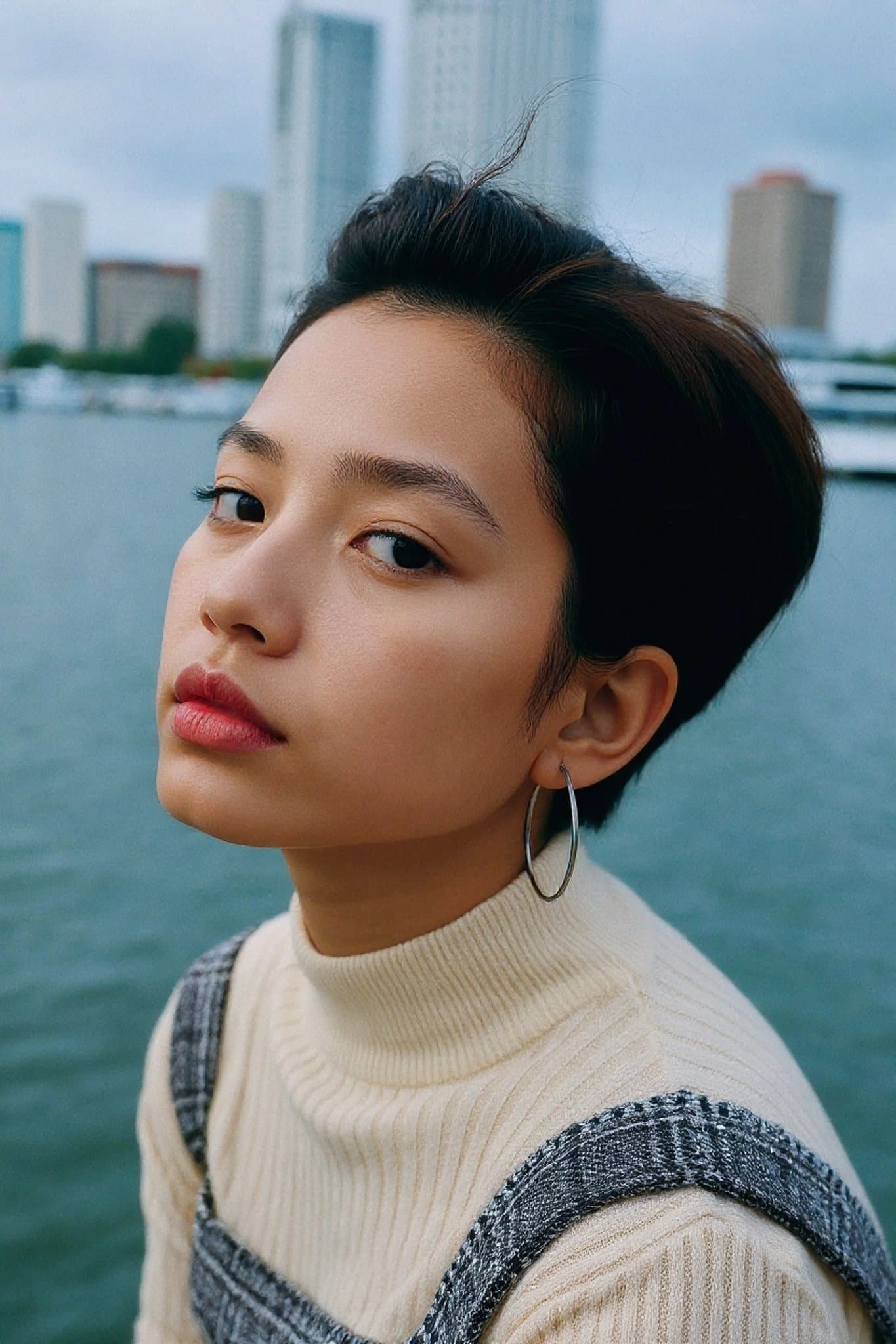 AI flip image filter before photo - outdoor photo before flipped image simulation