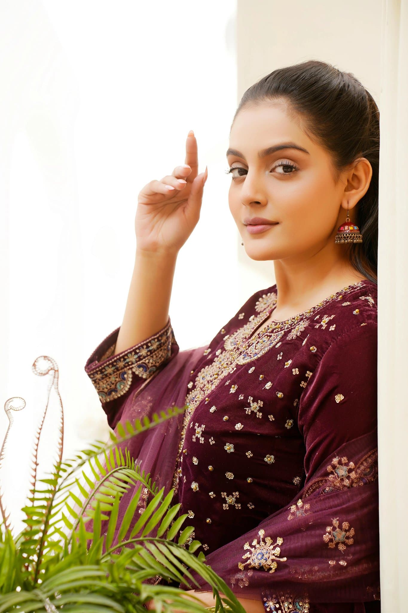 Designer Clothes filter before photo - natural portrait in simple outfit with soft daylight