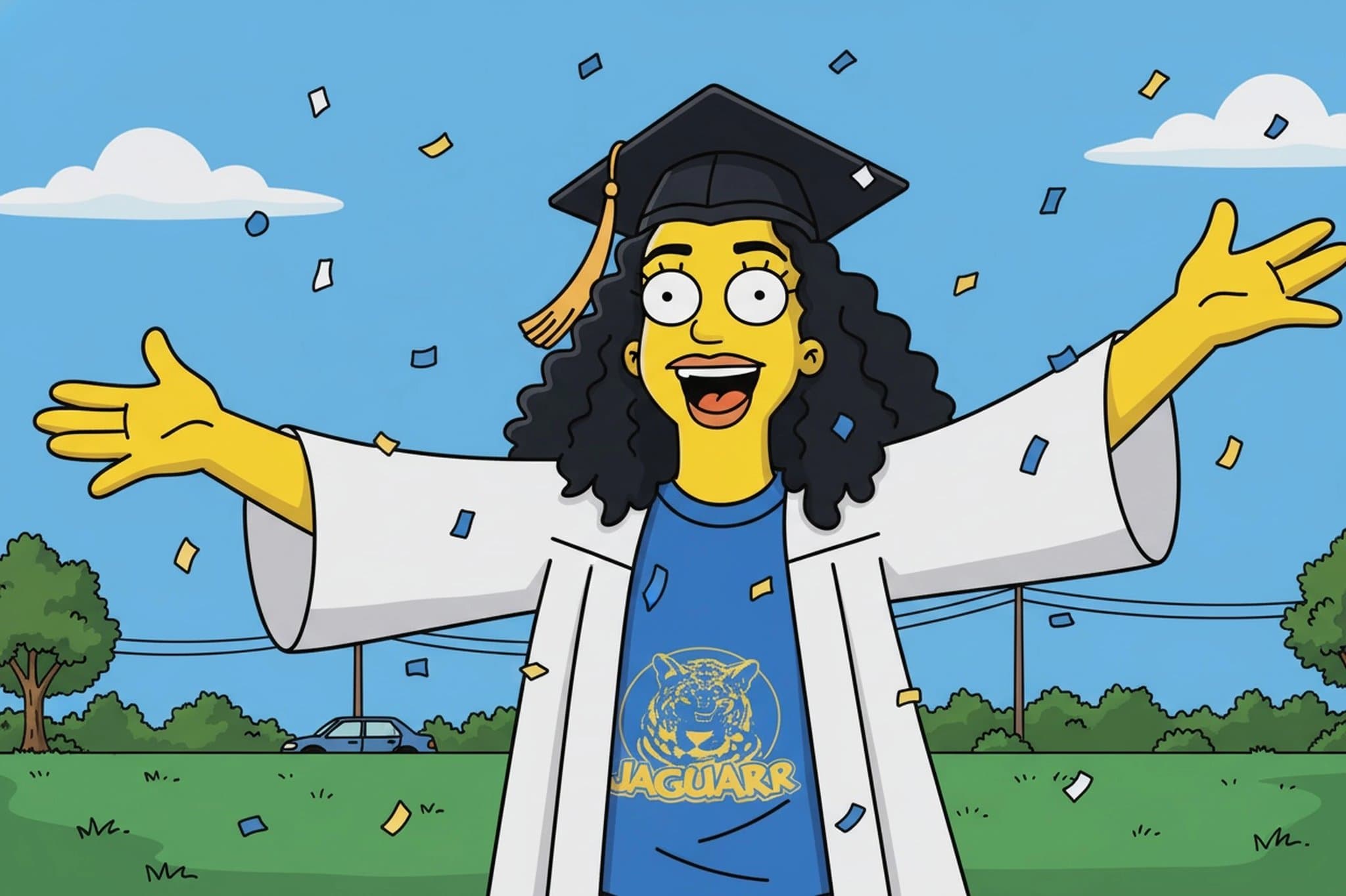 AI funny face filter after transformation - creative portrait with playful exaggerated expressions