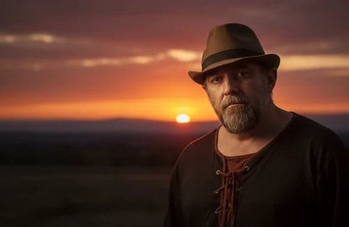 Sunset photos filter after transformation - portrait with evening sunset tones