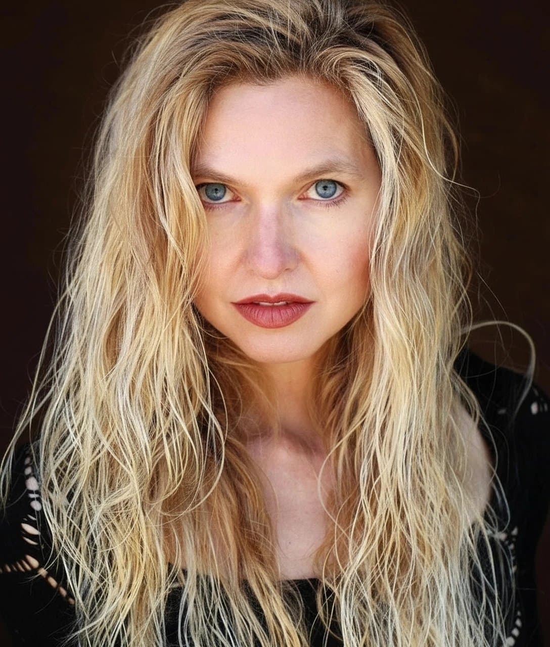 AI lip plumper filter after transformation - creative portrait with stylized full lips