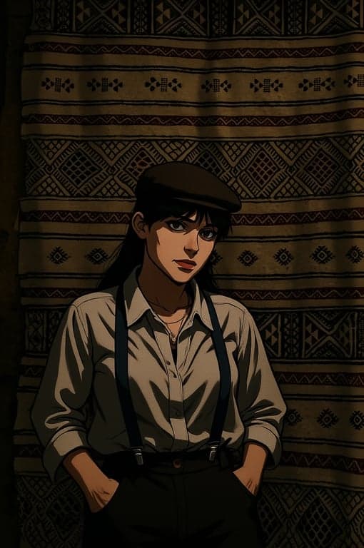 a portrait of a person enhanced with Attack on Titan–style visuals, including sharp line precision, realistic skin shading, subdued color tones, heavy shadows, and a bleak cinematic atmosphere