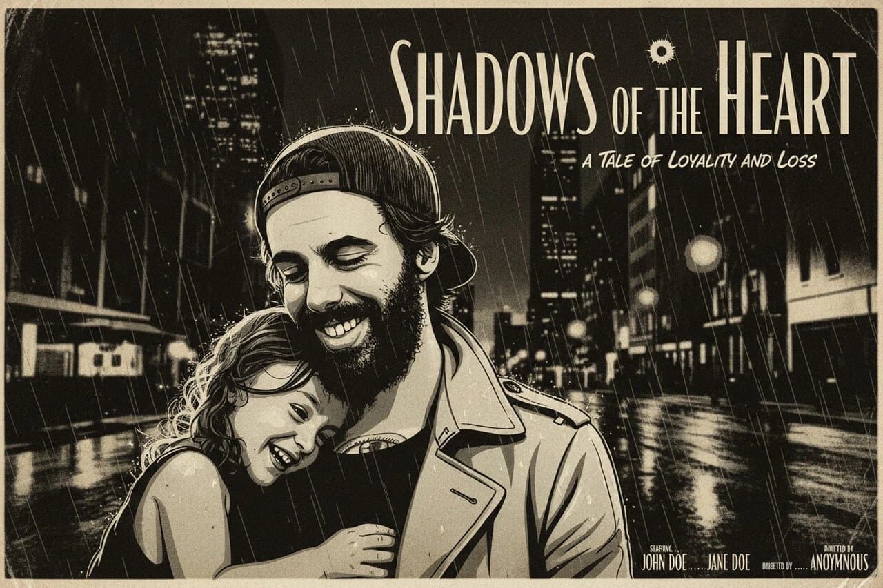 AI movie poster maker after transformation - selfie enhanced with cinematic color grading and title