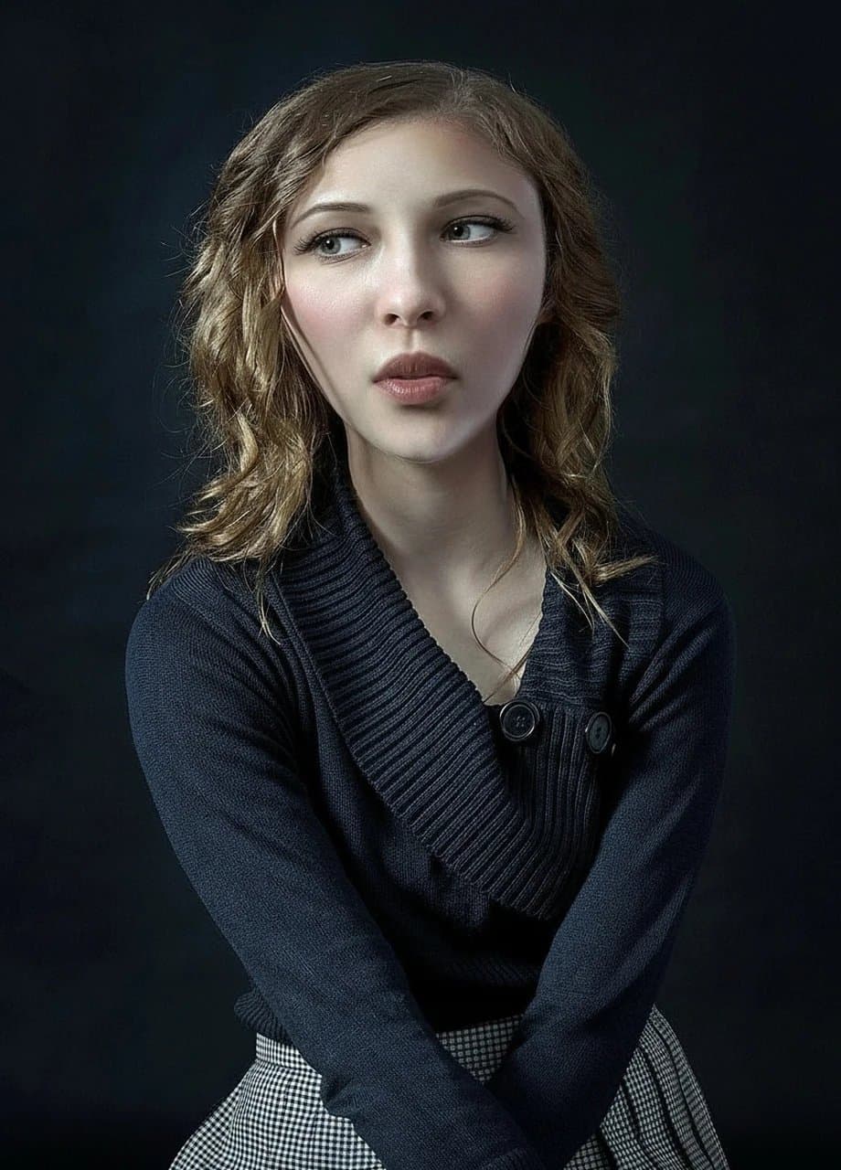 AI fisheye lens filter after transformation - portrait with circular fisheye lens distortion