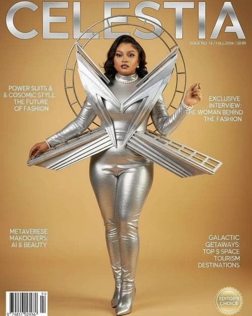 Vogue Cover filter after transformation - portrait with avant-garde editorial styling