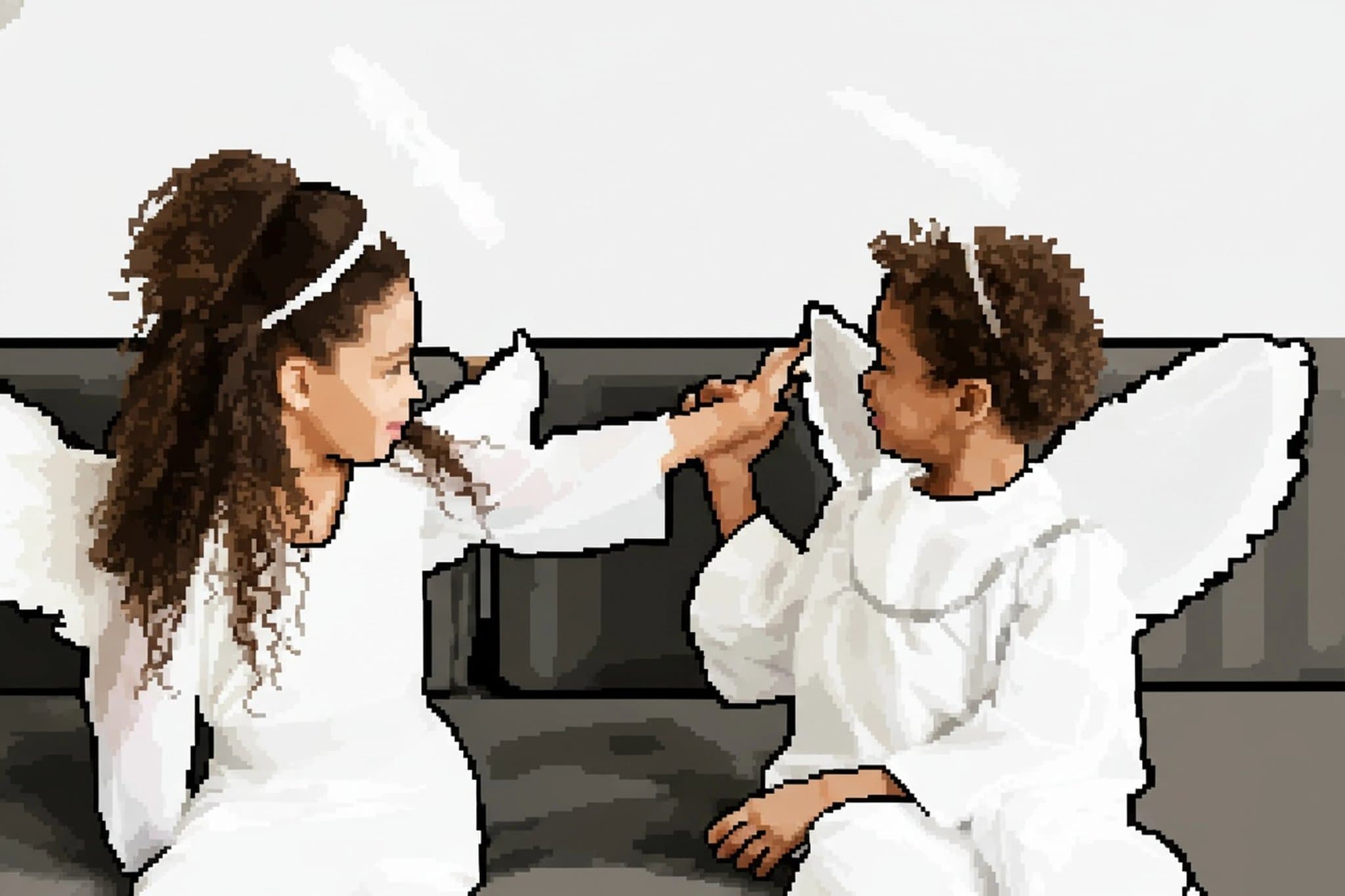 AI photo to pixel art filter after transformation - portrait turned into 8-bit pixel character design