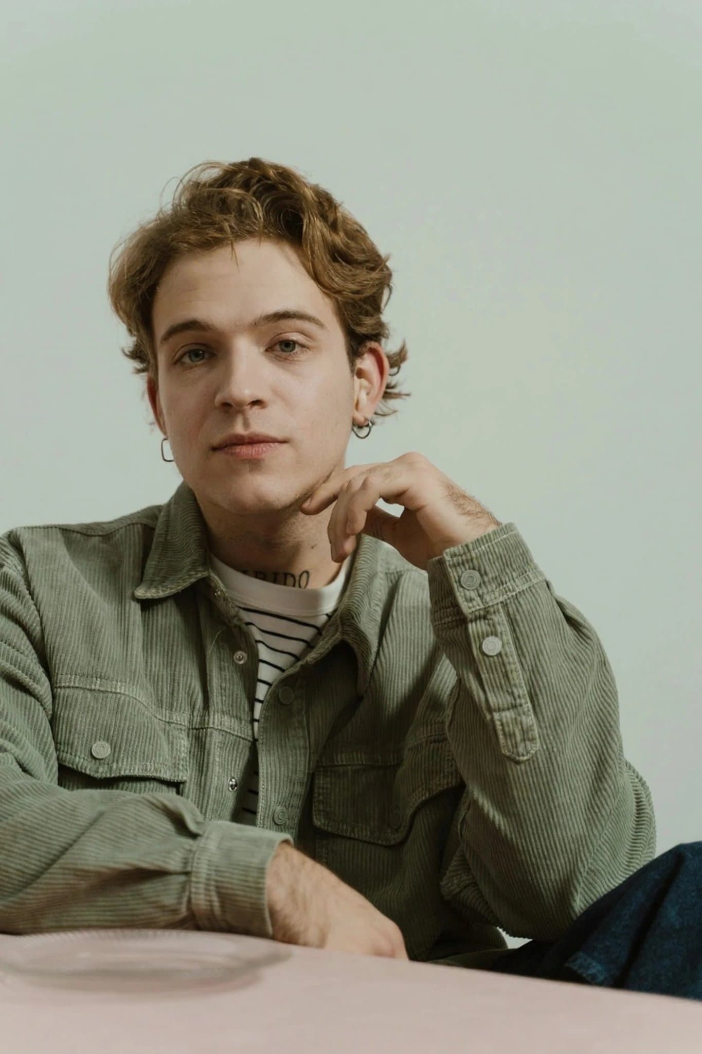 AI no beard filter after transformation - studio portrait with AI generated clean shaven look