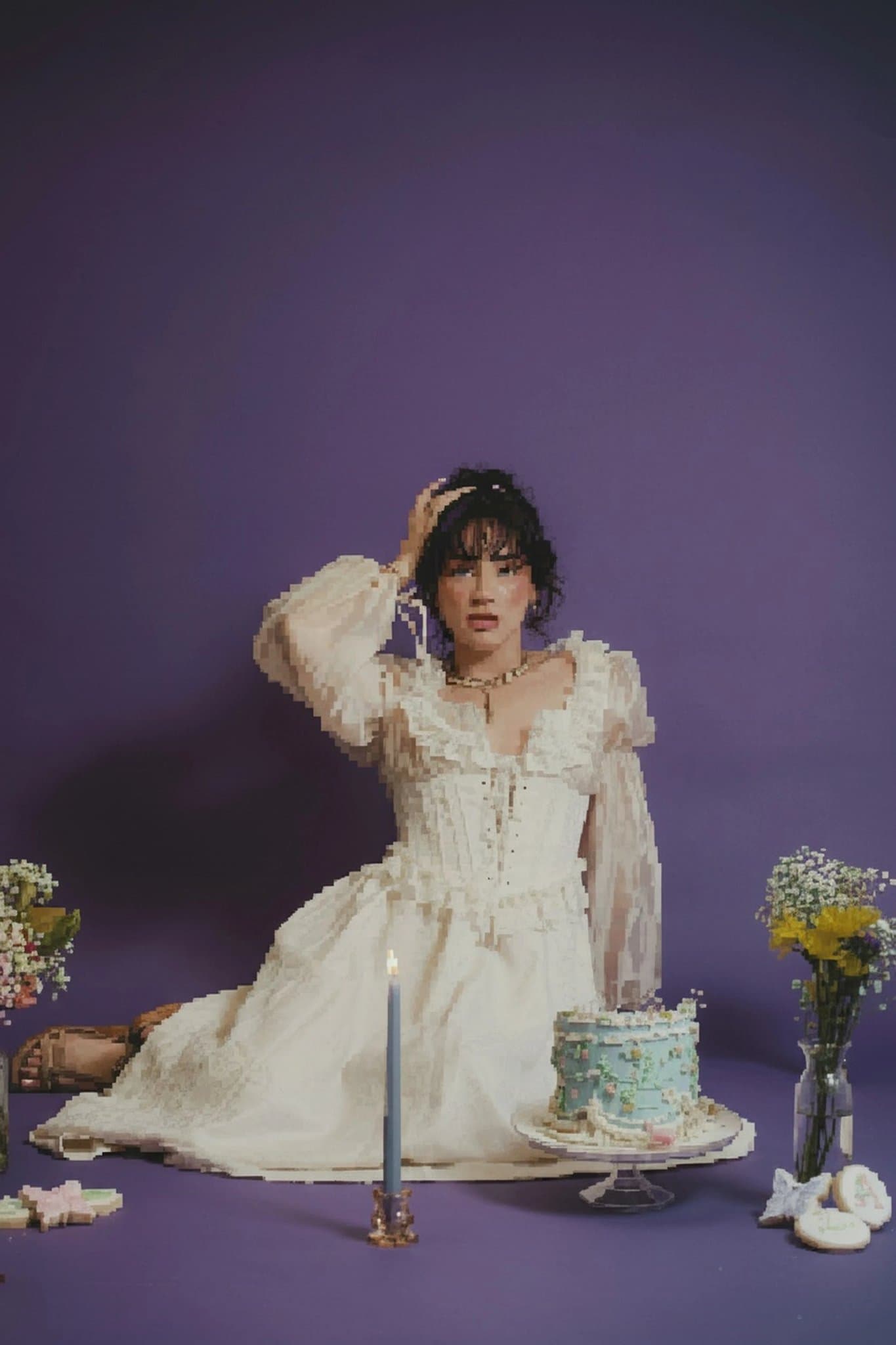 AI photo to pixel art filter after transformation - selfie converted into AI generated pixel art style