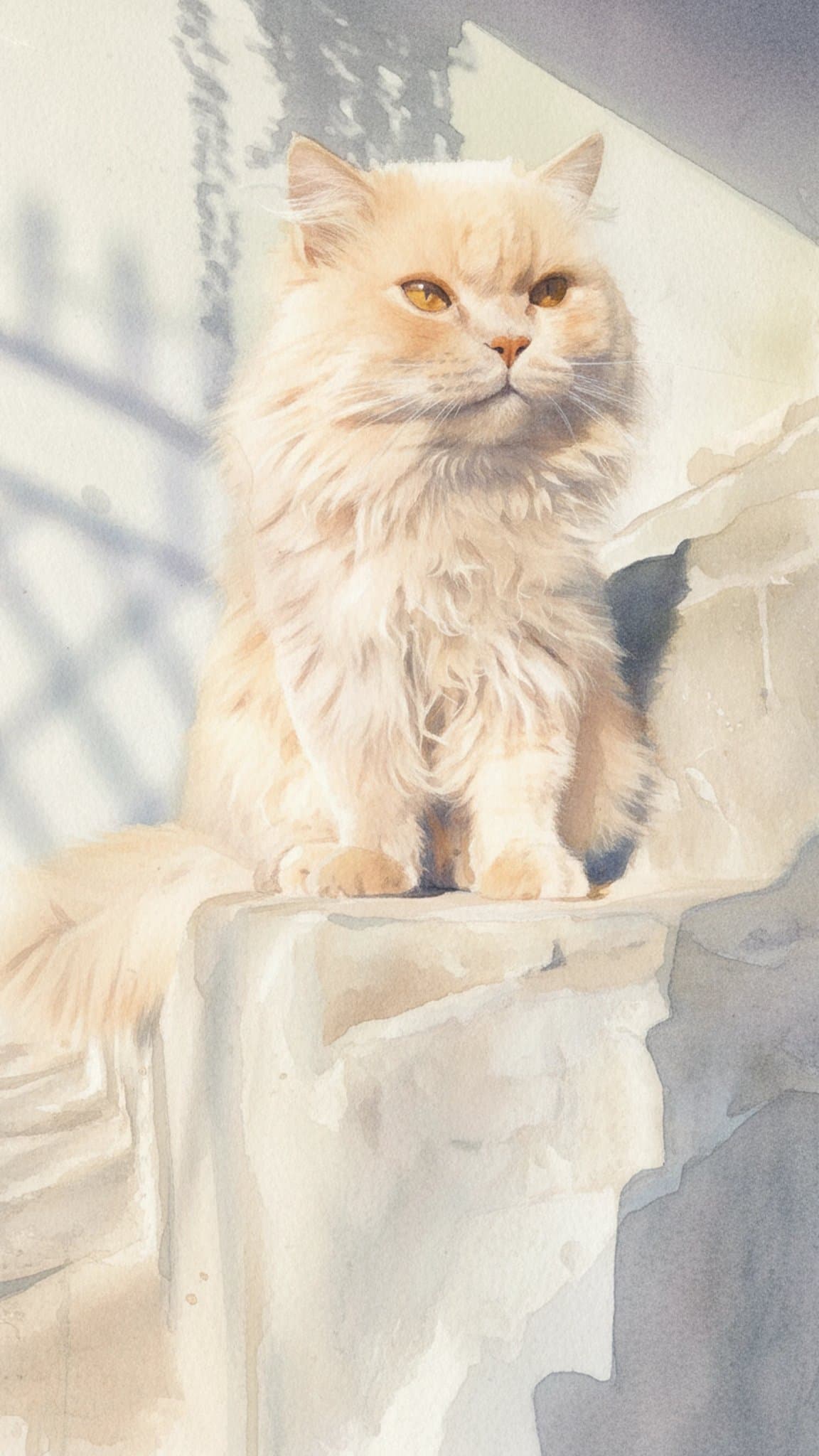 Image converted into a watercolor painting style using soft pastel hues for an artistic effect.