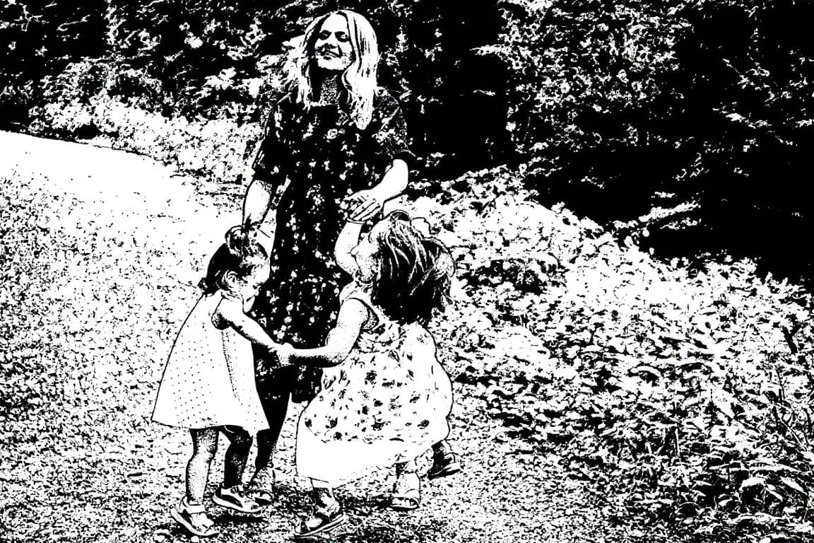 AI stencil maker after transformation - image turned into black and white stencil style