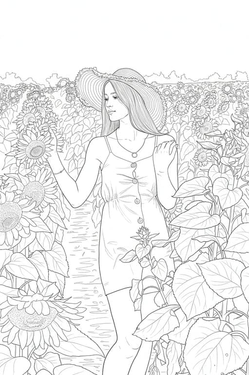 AI line drawing filter after transformation - close up portrait with delicate line art finish