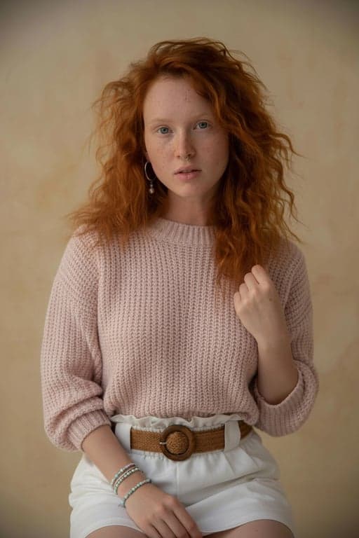 outfit generator ai after photo - woman wearing pink sweater