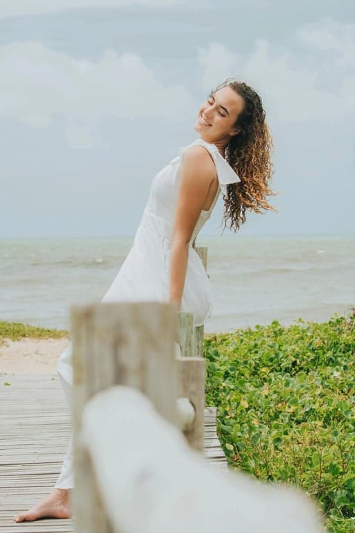 AI Mermaid filter before pic - tropical outdoor portrait