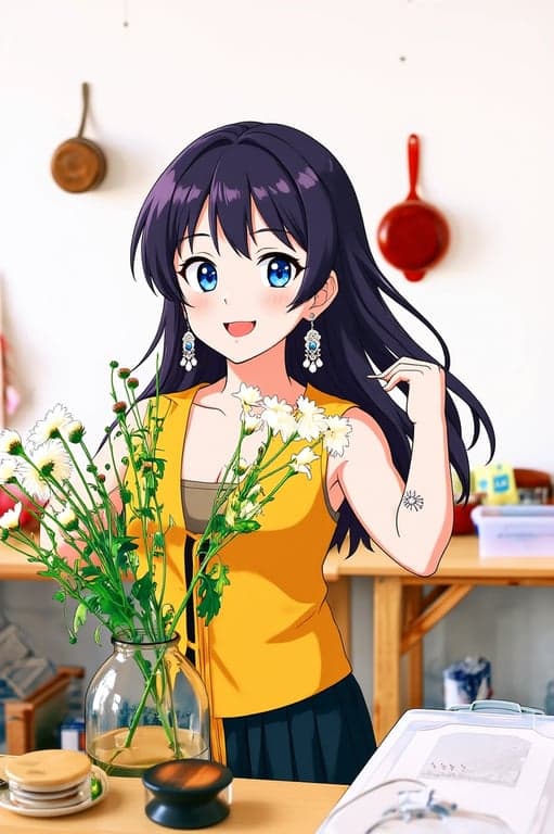 a portrait of a person edited in a shoujo anime style, featuring smooth rounded face shape, expressive sparkling eyes, softened jawline, natural lip color, and a calm gentle facial expression