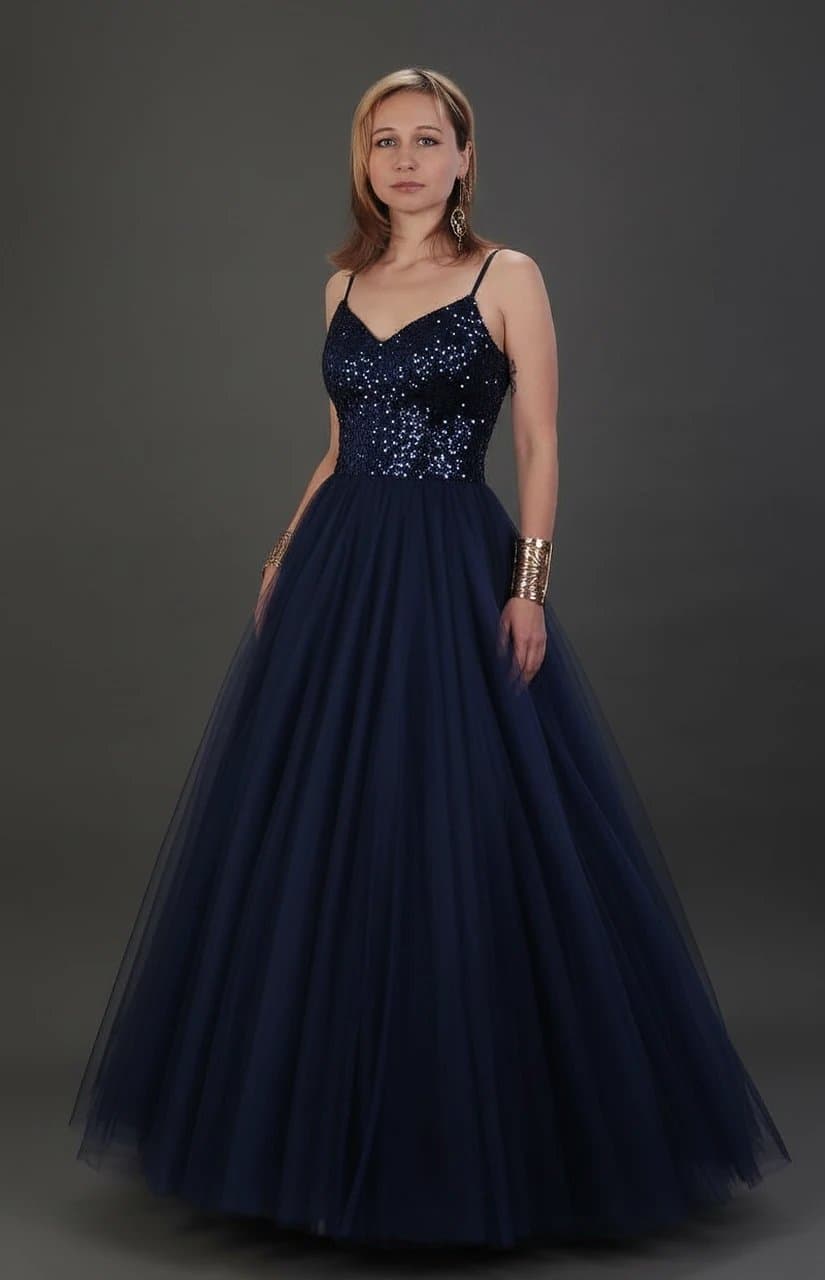 AI fashion edit displaying an emerald green mermaid dress with a fitted silhouette for formal events.