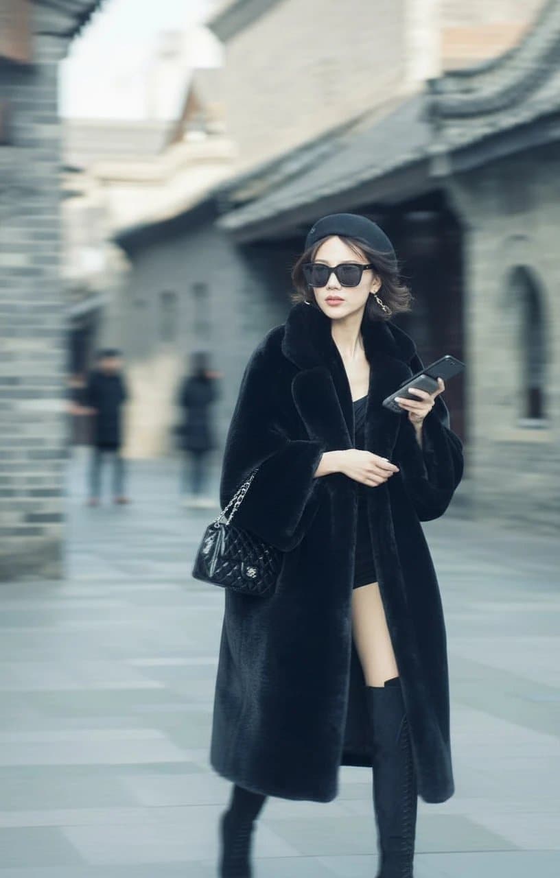 AI blur image filter after transformation - creative photo with selective AI blur applied