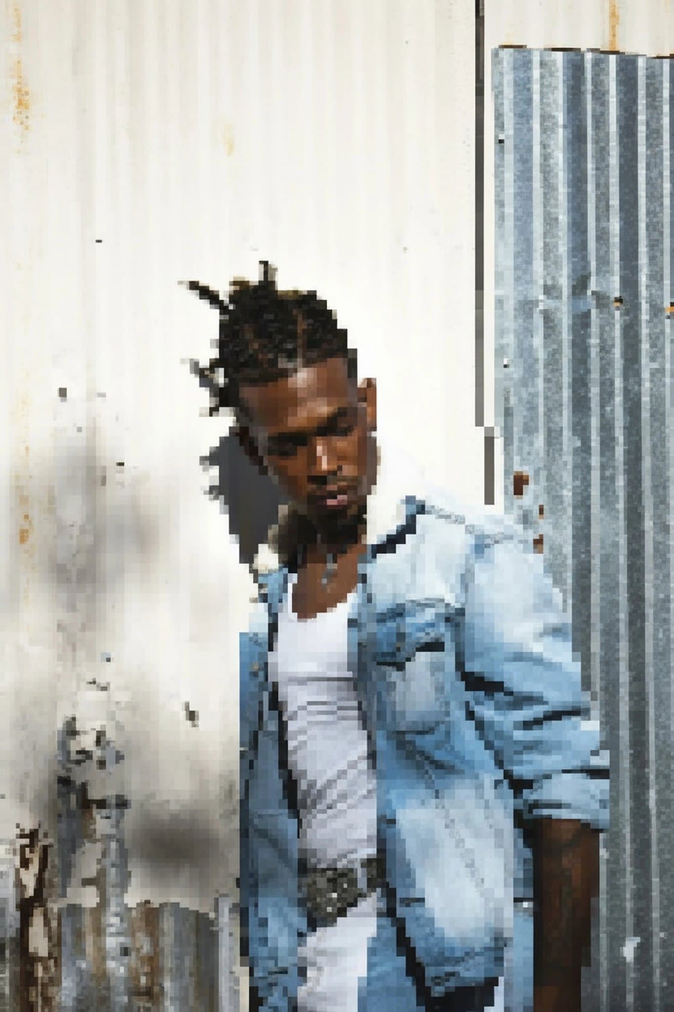 AI pixelate image filter after transformation - creative portrait transformed into pixel art design