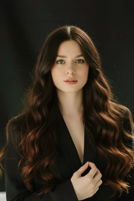 AI piercing filter after transformation - studio photo with subtle AI ear and lip piercings