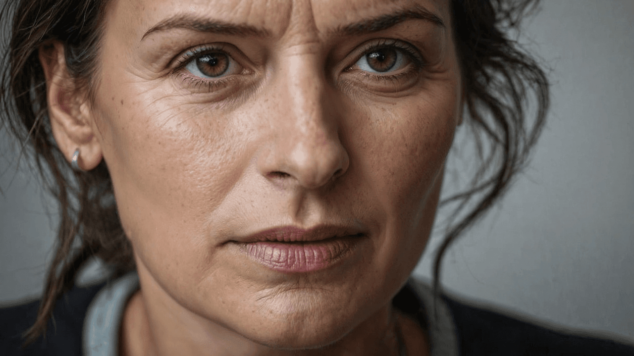 AI wrinkle remover filter after transformation - fashion portrait with AI wrinkle correction