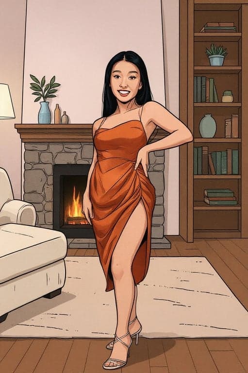 Comic Book Style filter after transformation - portrait in vintage comic style with muted palette and paper grain effect