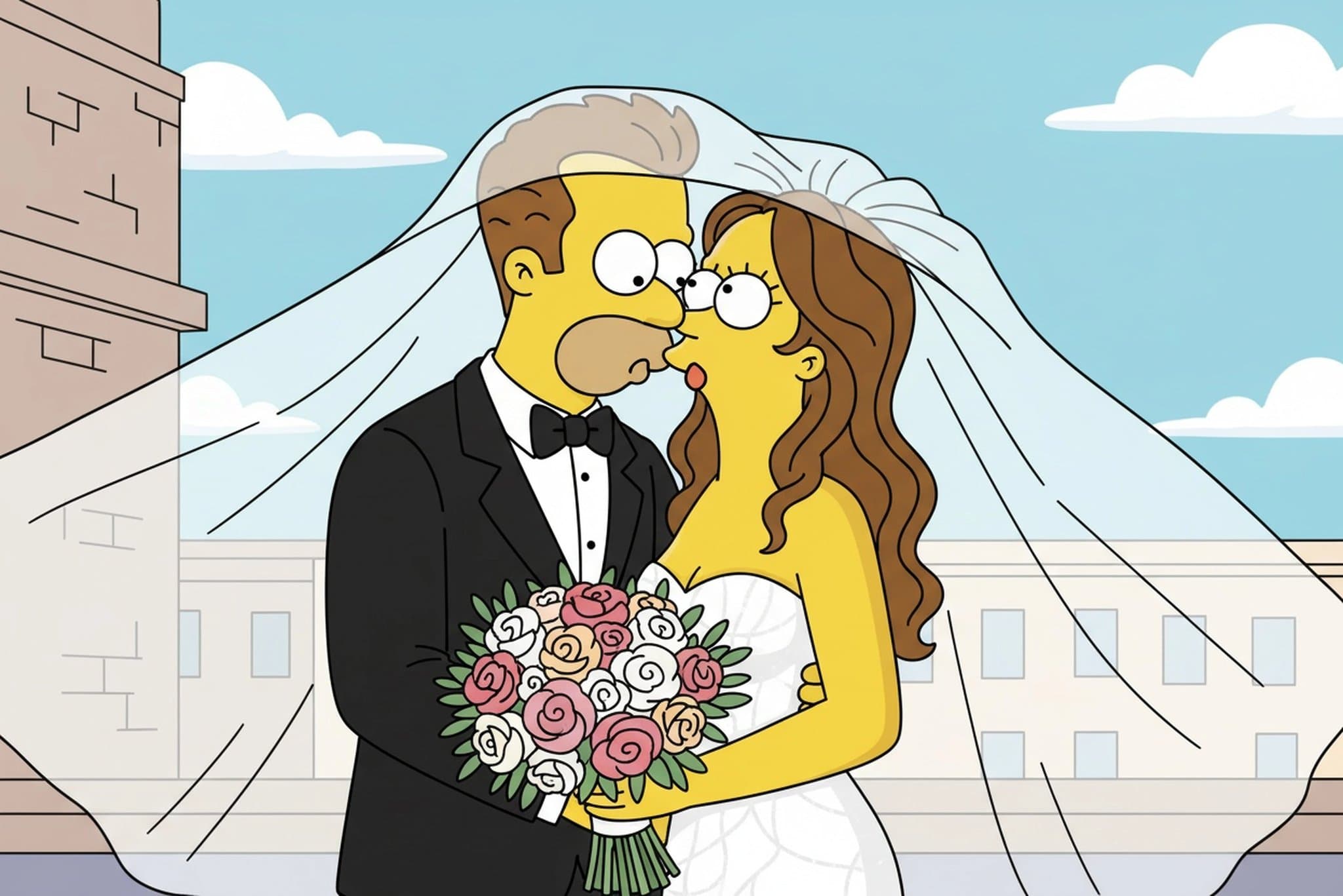 AI funny face filter after transformation - image turned into cartoon funny face edit