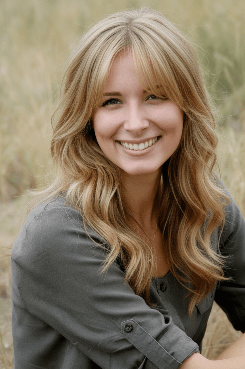 AI hair style filter after transformation - virtual curtain bangs hairstyle