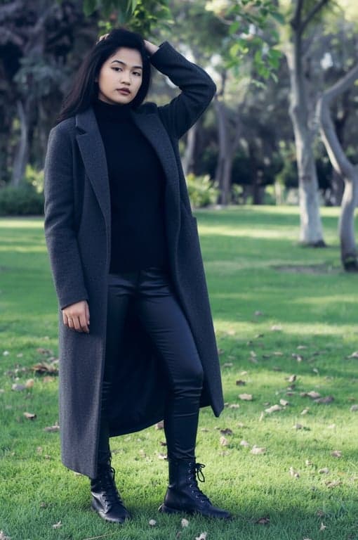 outfit generator ai after photo - woman wearing long coat