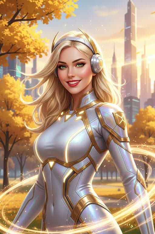 a portrait of a person rendered in a modern Marvel Rivals game character style featuring realistic-but-stylized facial detail, smooth textures, strong directional lighting, energetic color accents, and a high-end superhero game aesthetic