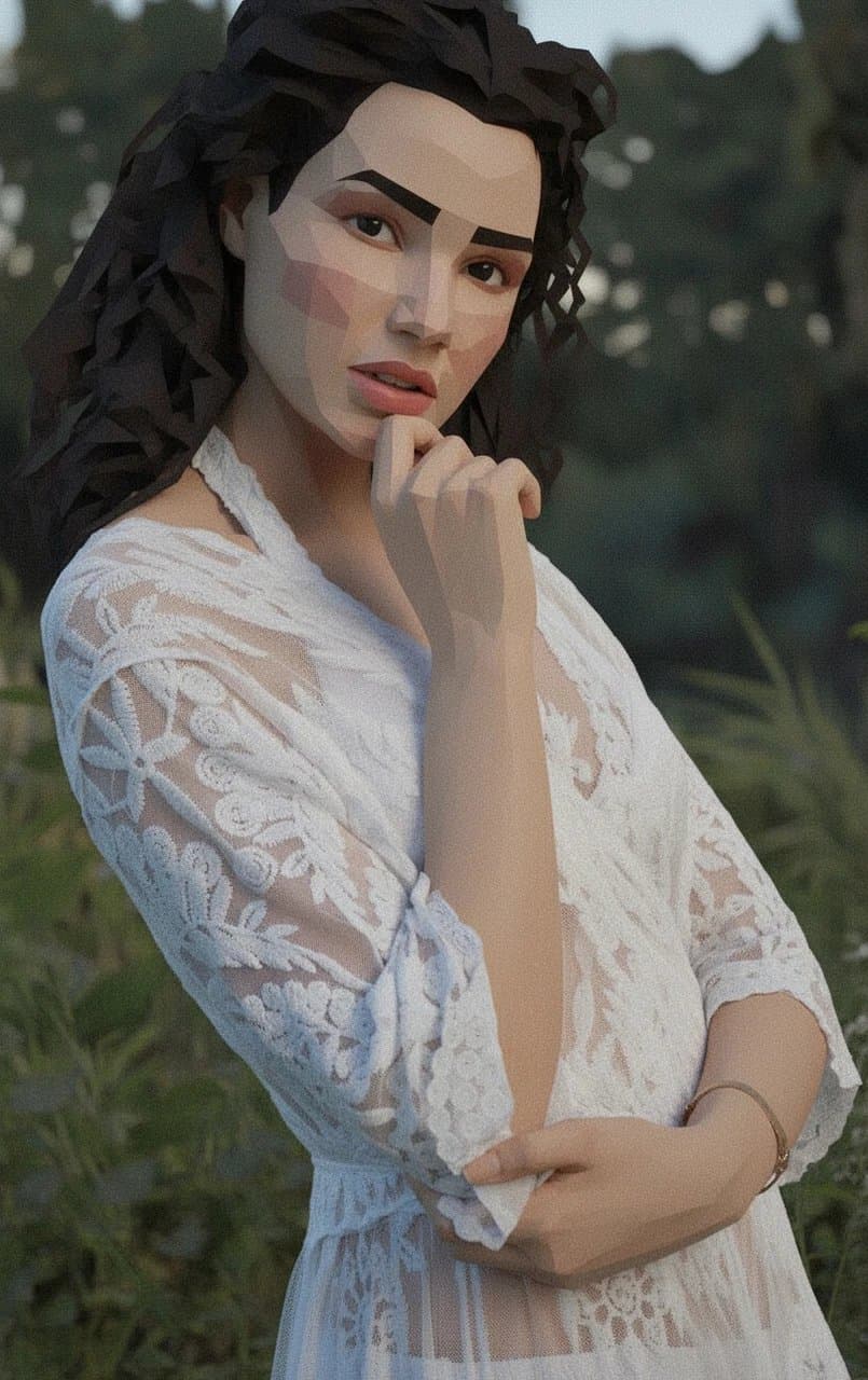 AI PS2 filter after transformation - full body photo turned into AI PS2 character model