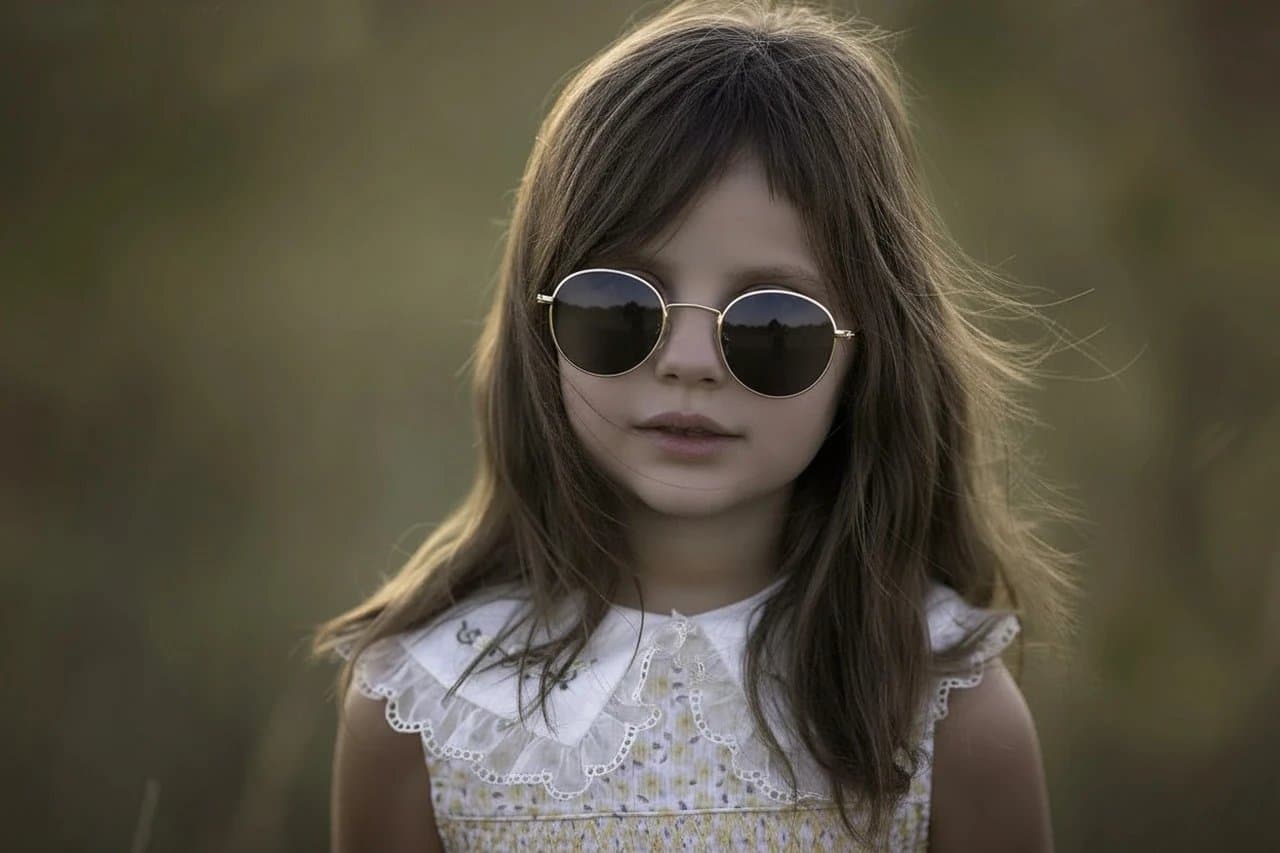 AI add glasses filter after transformation - outdoor photo with AI simulated sunglasses