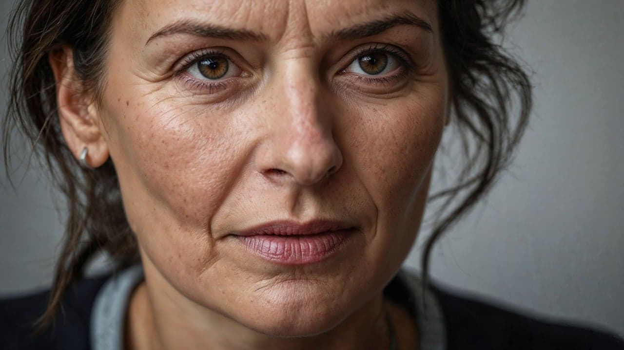 AI wrinkle remover filter before photo - fashion portrait before AI retouch filter