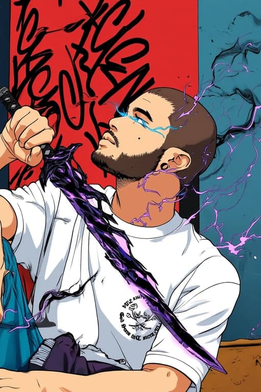 a portrait of a person releasing their Bankai in Bleach style, surrounded by intense spiritual energy and a transformed Zanpakuto