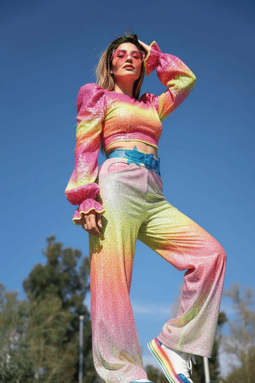 AI music festival outfits filter after transformation - selfie recreated with AI festival outfit