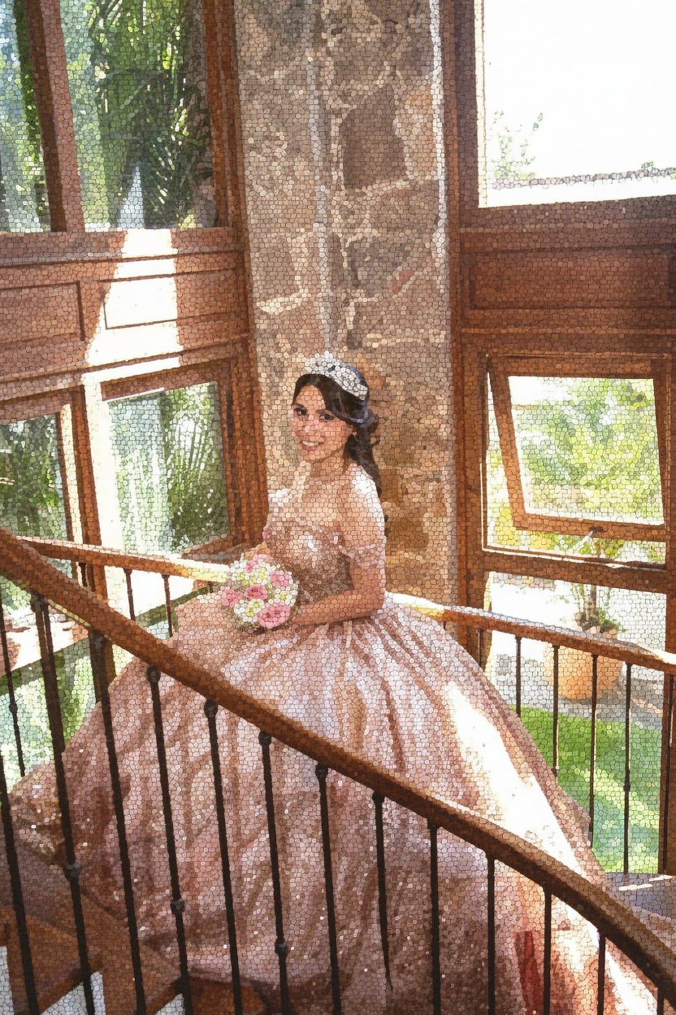 AI photo to pixel art filter after transformation - image rendered as retro pixel artwork