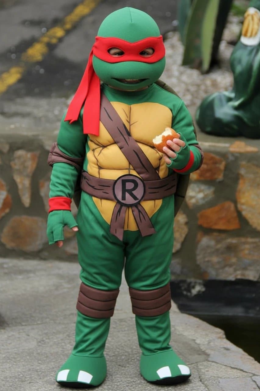 AI mutant ninja turtle outfit filter after transformation - creative portrait turned into mutant turtle warrior