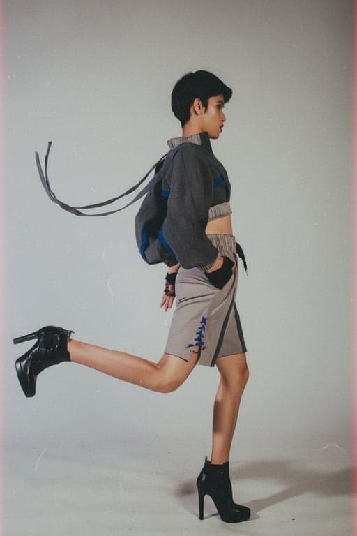 a portrait of a person with a disposable camera aesthetic, including noticeable grain, color shifts, and a snapshot candid feel