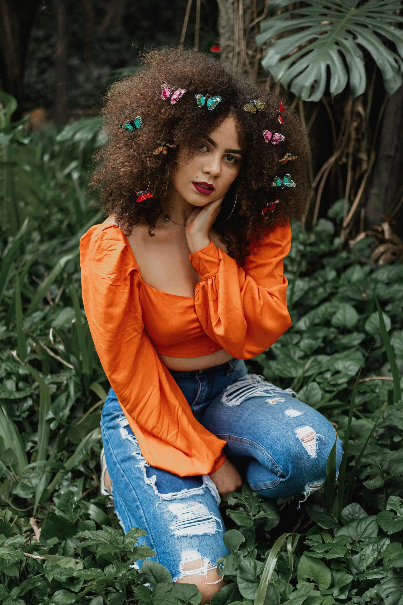 AI fat to fit filter after transformation - fashion portrait with AI sculpted figure