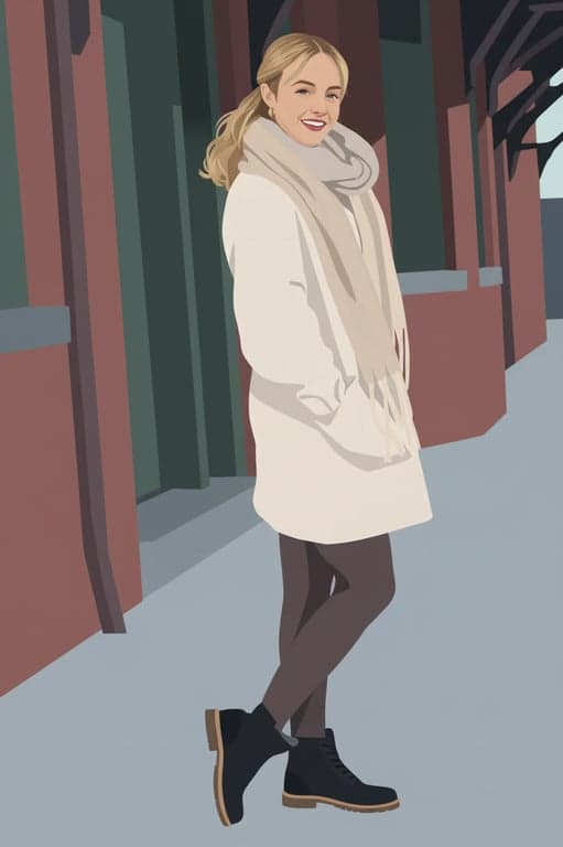 a portrait of a person illustrated as a clean avatar with simplified shading, consistent color palette, preserved proportions, minimal background, and clear facial readability