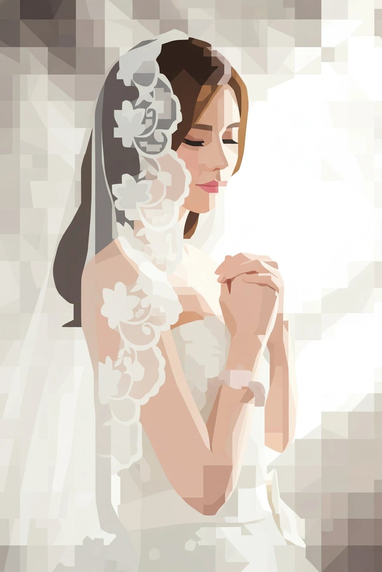 AI photo to pixel art filter after transformation - casual portrait recreated in classic game pixel style