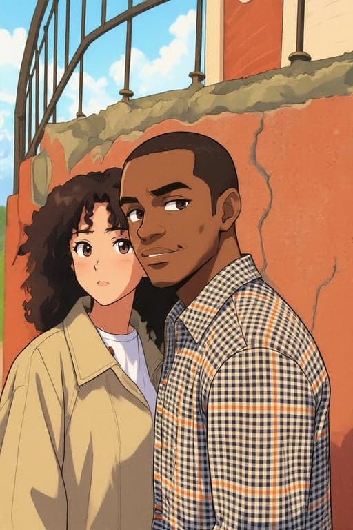 AI anime filter after transformation - outdoor photo in anime world effect