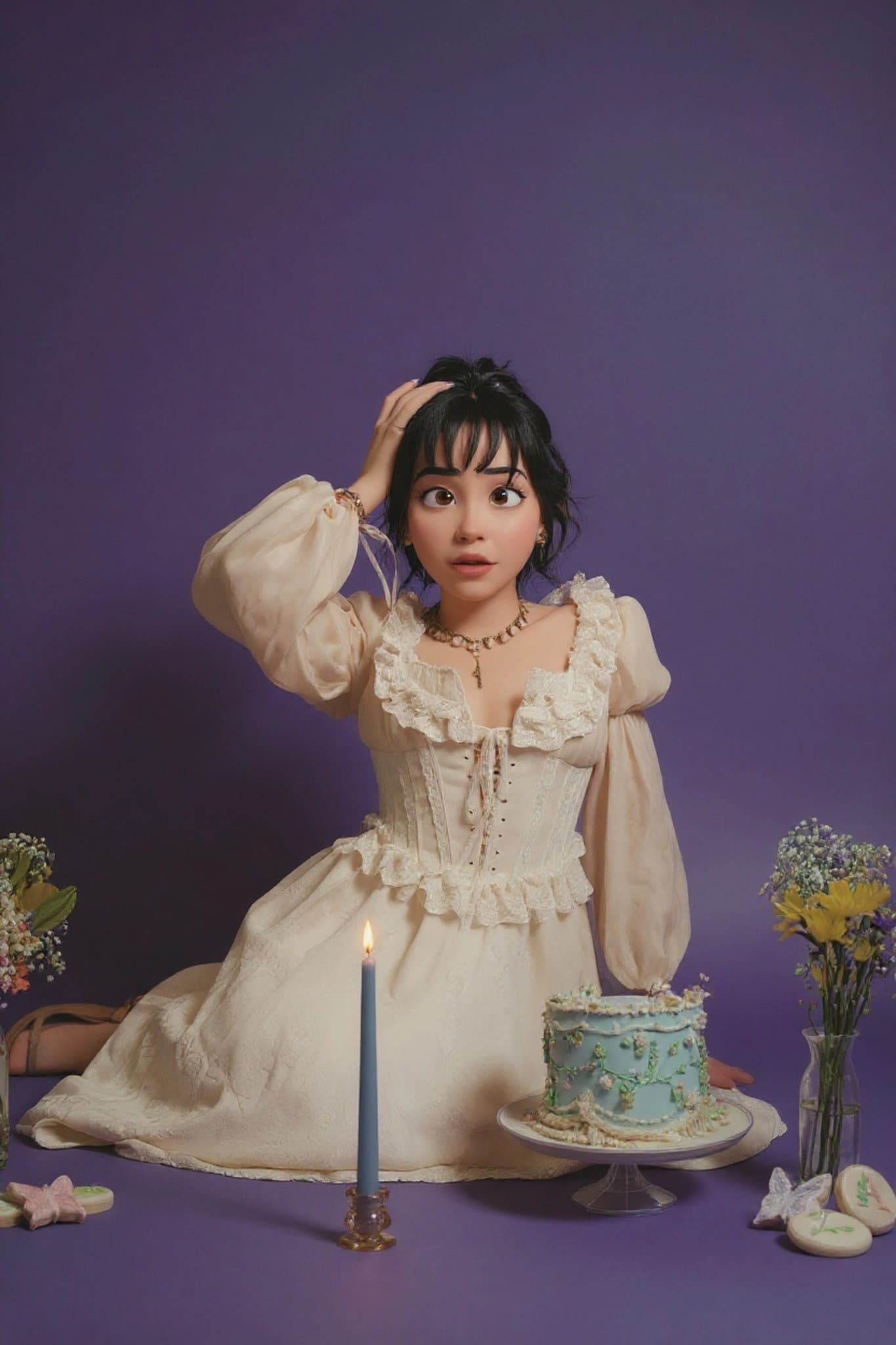 AI Disney style filter after transformation - studio photo rendered with Disney-like 3D style