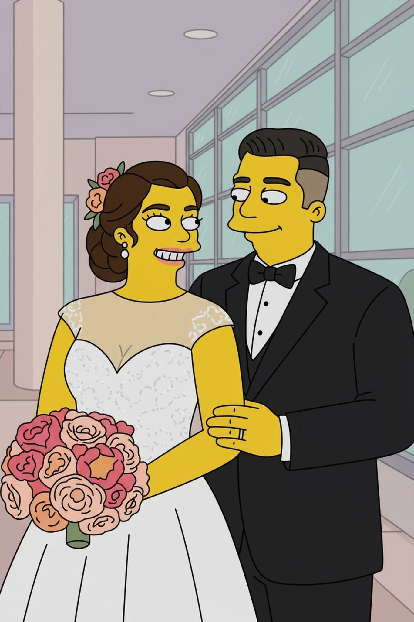 AI funny face filter after transformation - influencer photo showing comic expression style