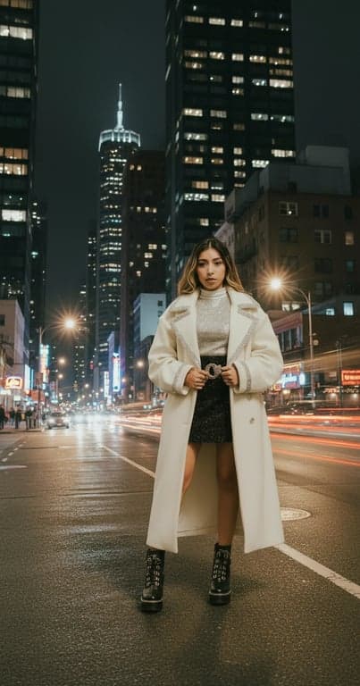 Idol Outfits filter after transformation - portrait wearing dark concept idol outfit with modern powerful mood