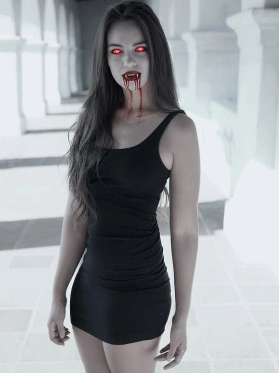 ai-vampire-filter after pic - vampire face art with faint blood drips and pale skin