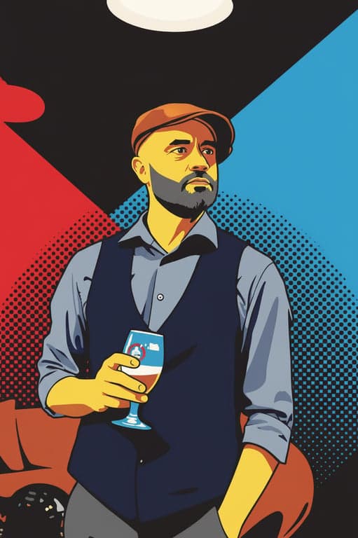 a portrait of a person transformed into a bold American art style featuring confident frontal composition, clear structure, culturally recognizable color usage, and unmistakable American visual character