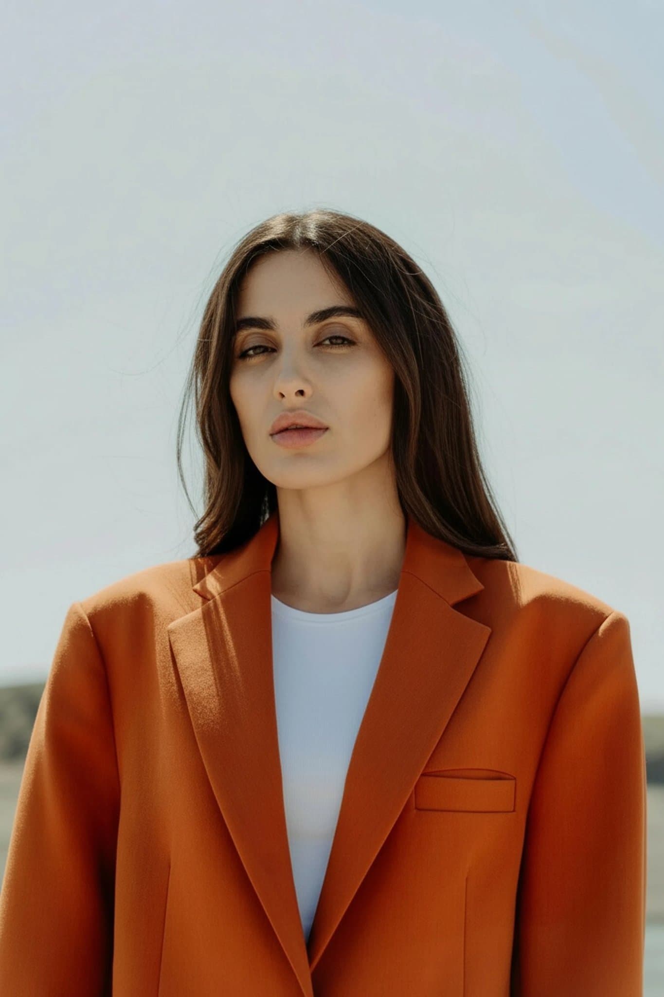 AI lip plumper filter after transformation - studio photo enhanced with AI lip augmentation