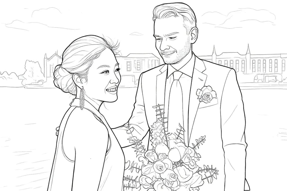 AI line drawing filter after transformation - studio photo rendered as minimal line drawing artwork